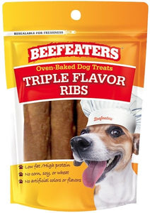 [Pack of 4] - Beafeaters Oven Baked Triple Flavor Ribs Dog Treat 1.65 oz