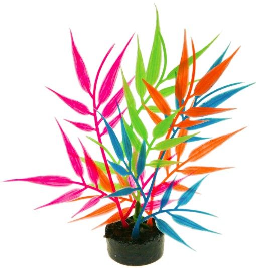 Blue Ribbon Colorburst Florals Multi-colored Needle Leaf Aquarium Decor