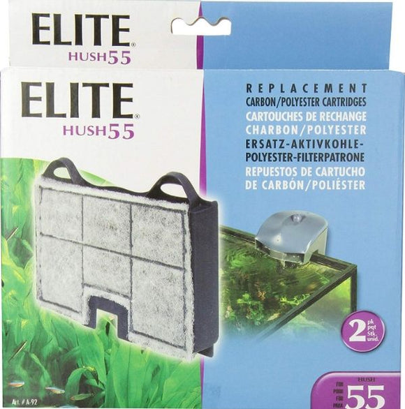 [Pack of 2] - Elite Hush 55 Replacement Carbon / Polyester Cartridges 2 count
