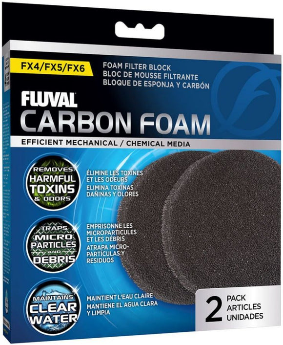 [Pack of 3] - Fluval FX5/6 Replacement Carbon Impregnated Foam Pad 2 count