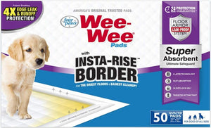 [Pack of 2] - Four Paws Wee Wee Insta Rise Border Quilted Pads - 23 x23 50 count