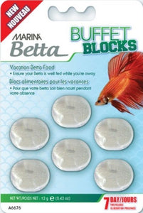 [Pack of 4] - Marina Betta Buffet Blocks 7 Day Vacation Food 0.42 oz