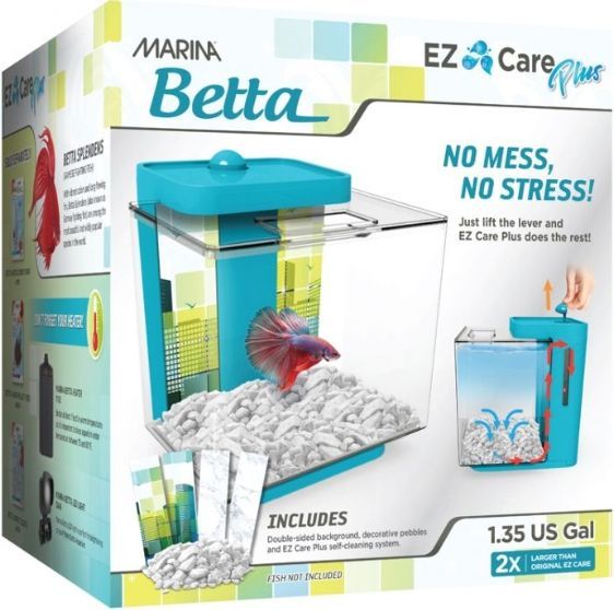 [Pack of 2] - Marina Betta EZ Care Plus Aquarium Kit 1.35 gallon - Blue