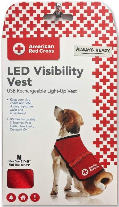 [Pack of 2] - Penn-Plax American Red Cross Light Up Safety Visibility Vest Medium