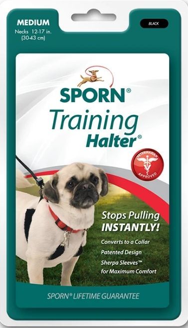 [Pack of 2] - Sporn Original Training Halter for Dogs - Black Medium