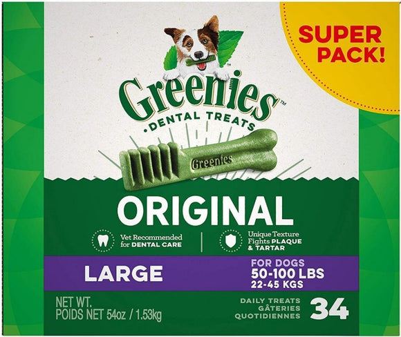 Greenies Original Dental Dog Chews 34 count