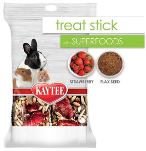 [Pack of 4] - Kaytee Superfoods Small Animal Treat Stick - Strawberry & Flax 5.5 oz