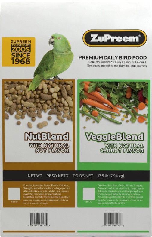 ZuPreem VeggieBlend Flavor Bird Food for Large Birds