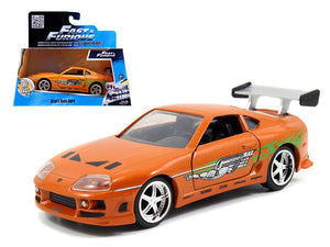 PACK OF 2 - "Brian's Toyota Supra Orange Fast & Furious"" Movie 1/32 Diecast Model Car by Jada"""