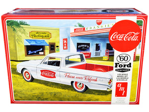 Skill 3 Model Kit 1960 Ford Ranchero with Vintage Ice Chest and Two Bottle Crates \Coca-Cola\" 1/25 Scale Model by AMT"