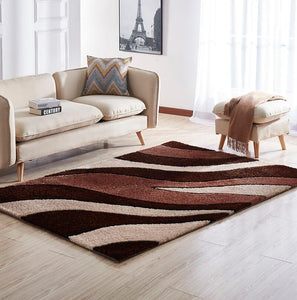 "Aria Collection" Soft Pile Hand Tufted Shag Area Rug  Beige