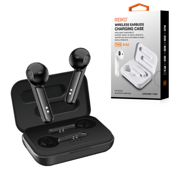Reiko TWS Wireless Earbuds with Charging Case Macaron Finishing In Black