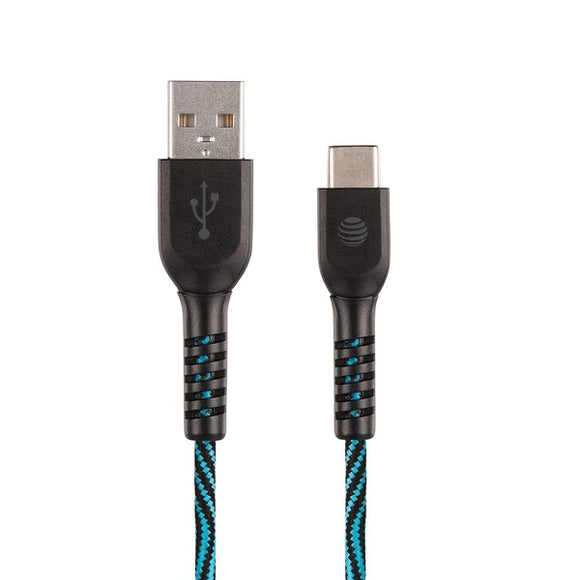 10-Foot Charge and Sync USB to Type-C Cable (Blue)