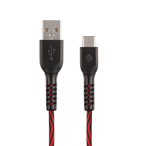10-Foot Charge and Sync USB to Type-C Cable (Red)