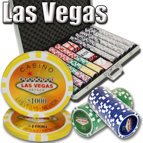 1000 Ct Las Vegas 14 Gram Poker Chip Set w/ Aluminum Case