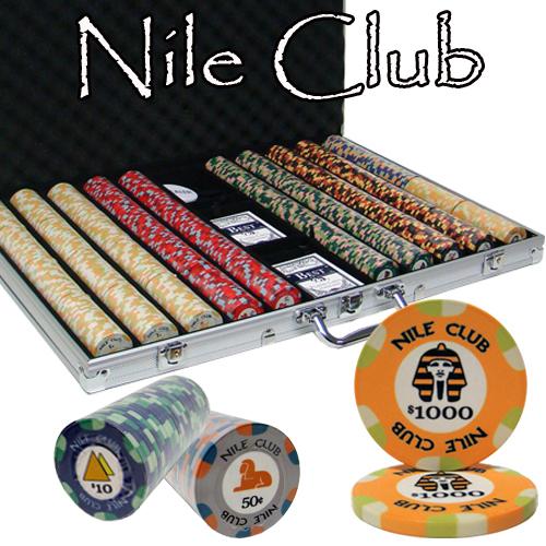 1000 Ct Standard Breakout Nile Club Chip Set - Aluminum Case