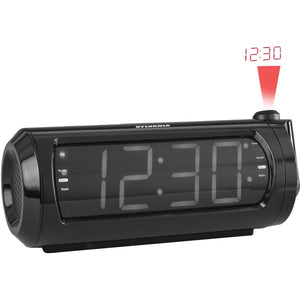 1.8" Jumbo-Digit Projection Dual-Alarm Clock Radio with USB Charging