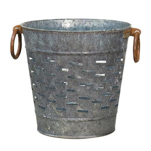*9" Galvanized Olive Bucket