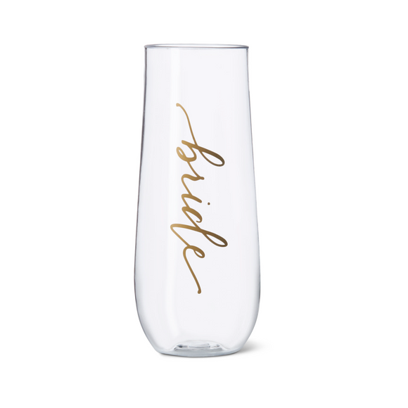 Bride Durable Plastic Stemless Champagne Cup
