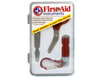 3 Pc First Aid Instrument Kit with Tweezers, Scissors & LED Flashlight in Case Pack of 12