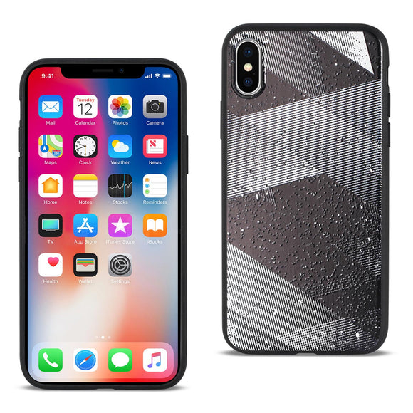 REIKO iPhone X/iPhone XS DESIGN TPU CASE WITH SHADES OF OBLIQUE STRIPES