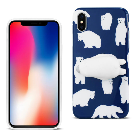 REIKO iPhone X/iPhone XS TPU DESIGN CASE WITH  3D SOFT SILICONE POKE SQUISHY POLAR BEAR