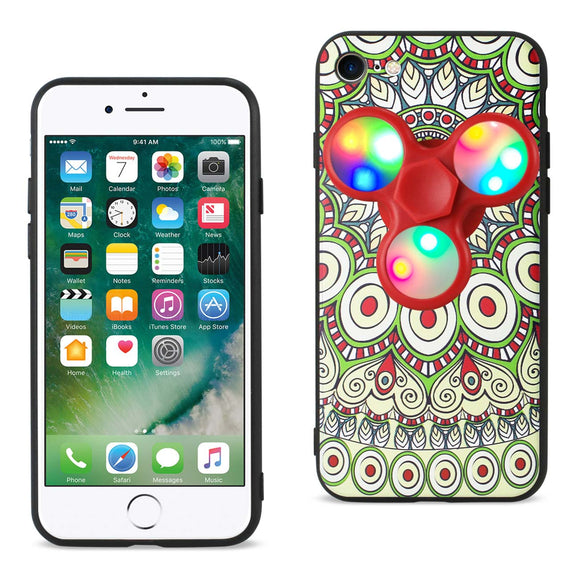 Reiko iPhone 7/8/SE2 Case Design The Inspiration Of Peacock Case With Led Fidget Spinner Clip On In Beige