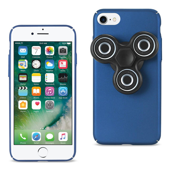 Reiko iPhone 7/8/SE2 Case With Led Fidget Spinner Clip On In Navy