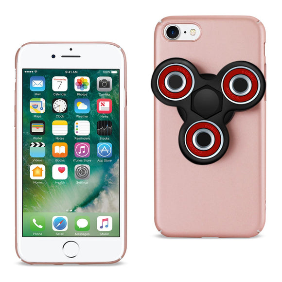Reiko iPhone 7/8/SE2 Case With Led Fidget Spinner Clip On In Rose Gold