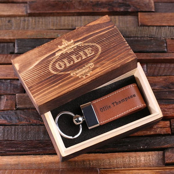Personalized Leather Engraved Key Chain