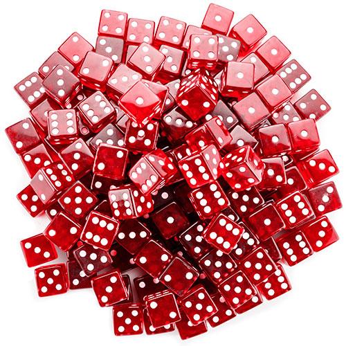 100-pack 19mm 6-sided Red Dice