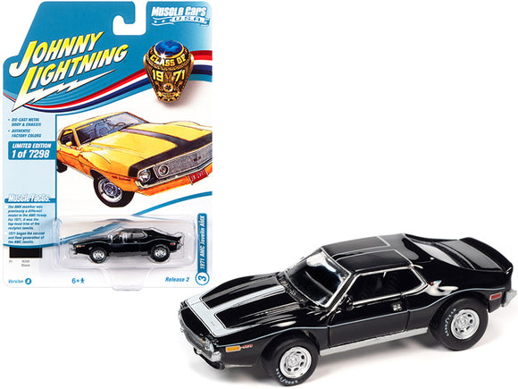 PACK OF 2 - 1971 AMC Javelin AMX Black with White Stripes Class of 1971