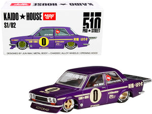 PACK OF 2 - Datsun 510 Pro Street OG Purple KaidoHouse"" Special 1/64 Diecast Model Car by True Scale Miniatures""""