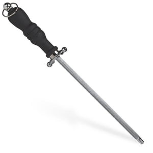 8"" Steel Honing Rod with Ergonomic Handle and Safety Guard""