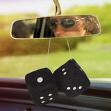 Pair of Black 3in Hanging Fuzzy Dice