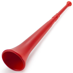 Red 26in Plastic Vuvuzela Stadium  Horn: Collapses to 14in