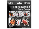 3 Pack Boys Asst 5.7 x 4.3 Inch Fabric Face Mask Pack of 0