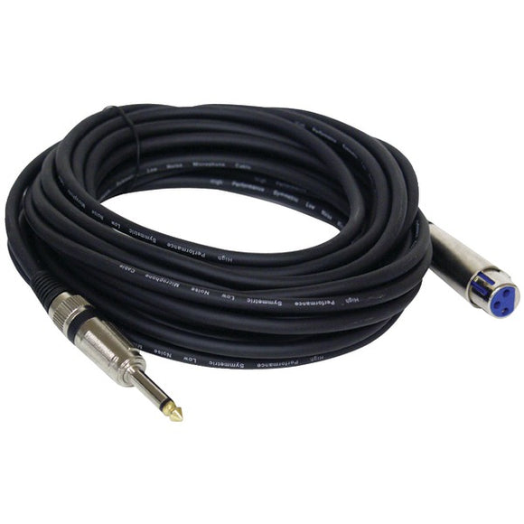 XLR Microphone Cable, 30ft (1/4'' Male to XLR Female)