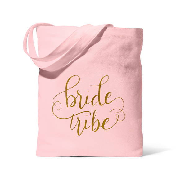 Pink Bride Tribe Canvas Beach Tote Bag