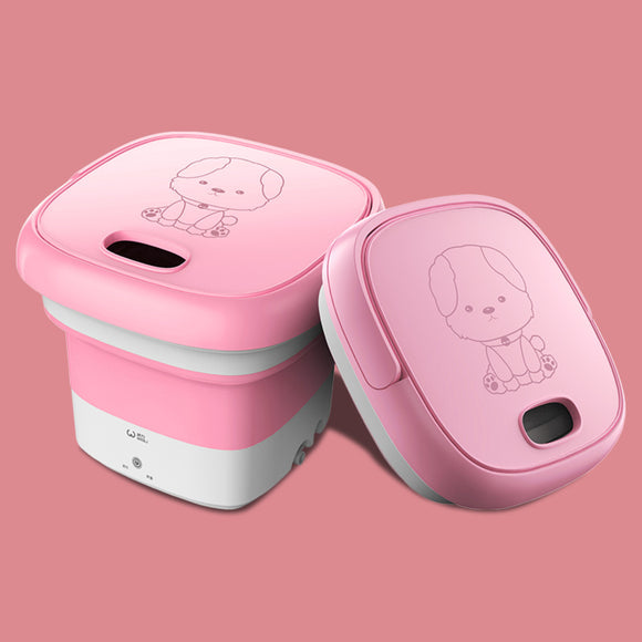 Reiko Semi-automatic Folding Mini Portable Washing Machine, Portable Mini Turbo In Pink