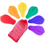 Set of Six Colorful Foot-Shaped Floor Markers