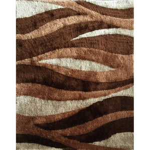 "Aria Collection" Soft Pile Hand Tufted Shag Area Rug  Beige