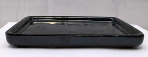 Black Ceramic Humidity / Drip Tray - Rectangle<br>7.25" x 5.5" x .5"OD<br>6.5" x 5.0" x .25" ID