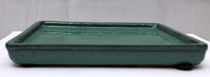Green/Blue Ceramic Humidity / Drip Tray - Rectangle<br>7.0 x 5.25" x .5"OD<br>6.5" x 4.75" x .25"ID