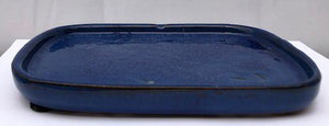 Blue Ceramic Humidity / Drip Tray - Rectangle<br>8.0" x 6.0" x .5"OD<br>7.5" x 5.5" x .25" ID