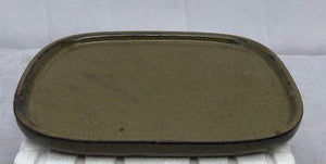 Olive Green Ceramic Humidity / Drip Tray - Rectangle<br>10.5" x 8" x 1"OD<br>9.75" x 7.5" x .5":ID
