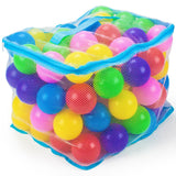 100 Jumbo 3"" Multi-Colored Soft Ball Pit Balls w/Mesh Case""
