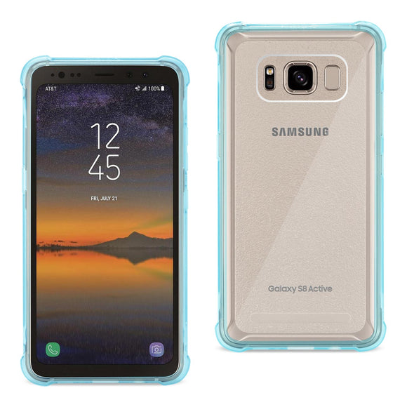 Reiko Samsung Galaxy S8 Active Clear Bumper Case With Air Cushion Protection In Clear Navy