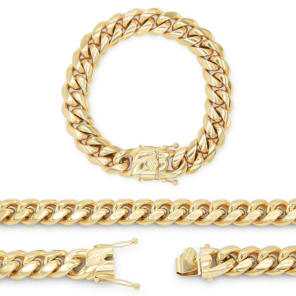 Cuban Link 14K Gold Plated Bracelet 8.5