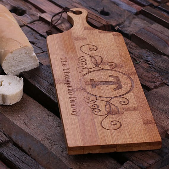 Personalized Bread & Cheese Bamboo Cutting Board